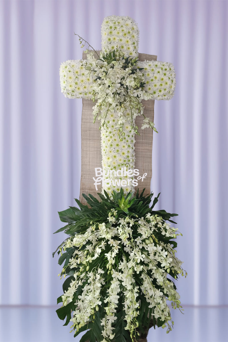 Funeral Cross Flowers 03