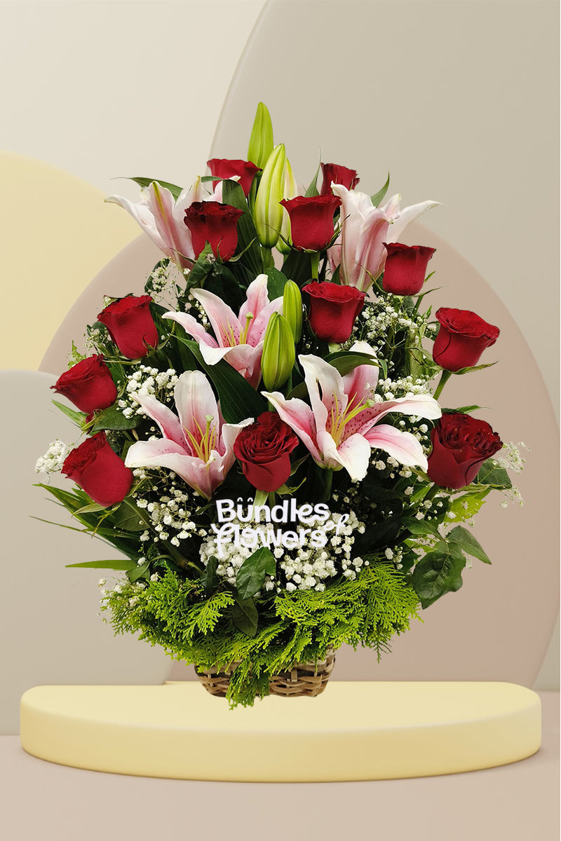Stargazers and Roses Basket