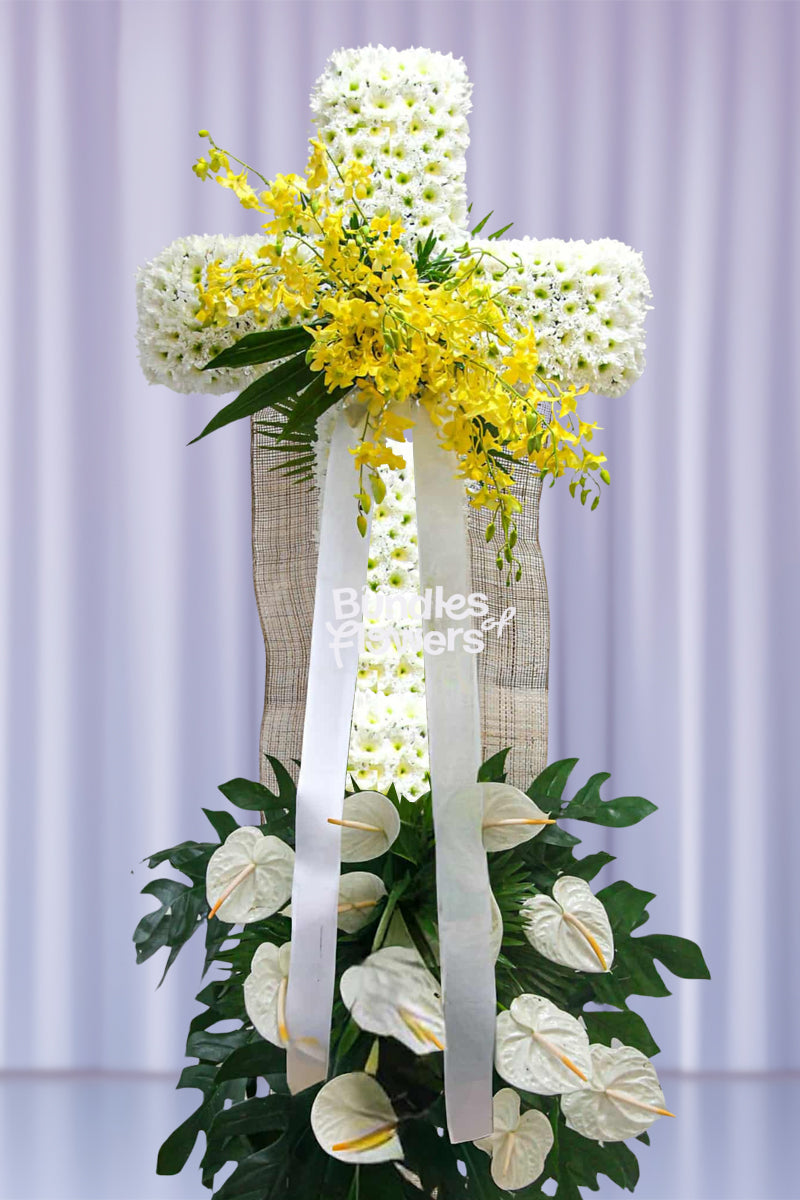 Funeral Cross Flowers 02